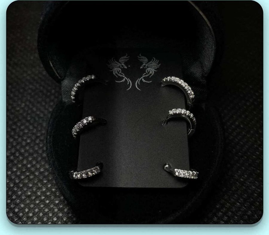 Conjunto trio argolas cravejadas